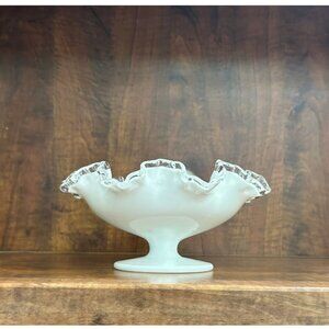 Vintage Fenton Silver Crest round compote